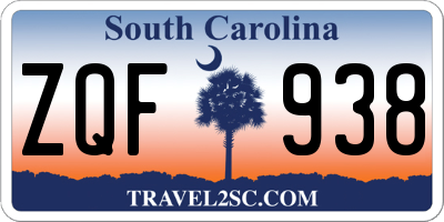 SC license plate ZQF938