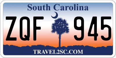 SC license plate ZQF945