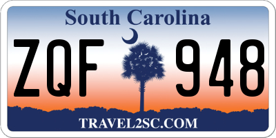SC license plate ZQF948