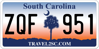 SC license plate ZQF951