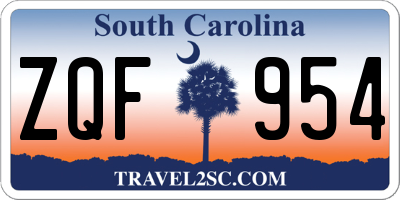 SC license plate ZQF954