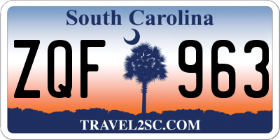 SC license plate ZQF963