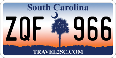 SC license plate ZQF966