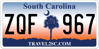 SC license plate ZQF967