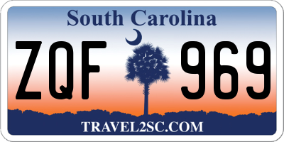 SC license plate ZQF969