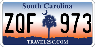 SC license plate ZQF973