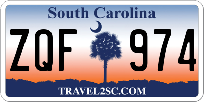 SC license plate ZQF974