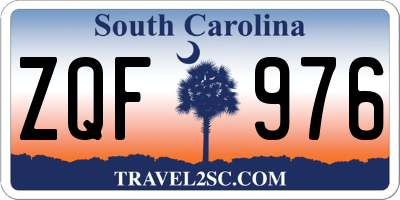 SC license plate ZQF976