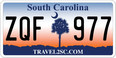 SC license plate ZQF977