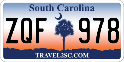SC license plate ZQF978