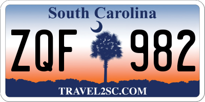 SC license plate ZQF982