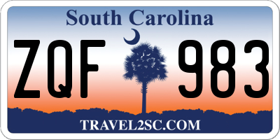 SC license plate ZQF983