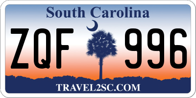 SC license plate ZQF996