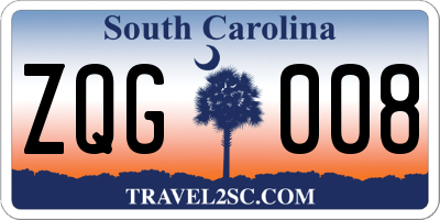 SC license plate ZQG008