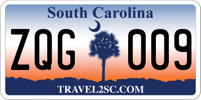 SC license plate ZQG009