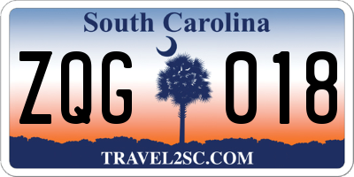 SC license plate ZQG018