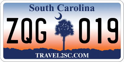 SC license plate ZQG019