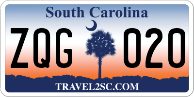 SC license plate ZQG020