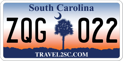 SC license plate ZQG022