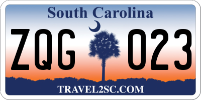 SC license plate ZQG023