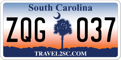 SC license plate ZQG037
