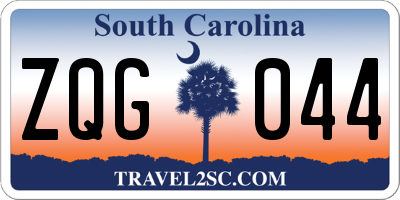 SC license plate ZQG044
