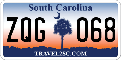 SC license plate ZQG068