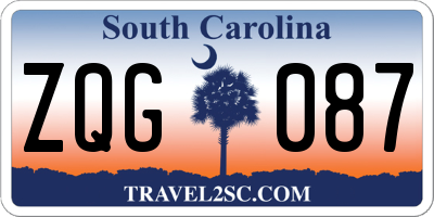 SC license plate ZQG087