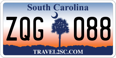 SC license plate ZQG088