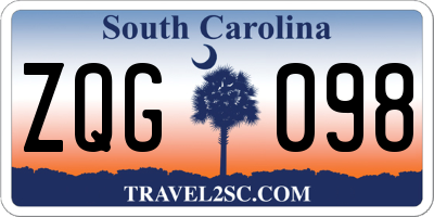 SC license plate ZQG098