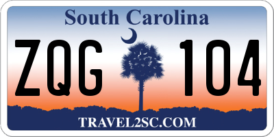 SC license plate ZQG104