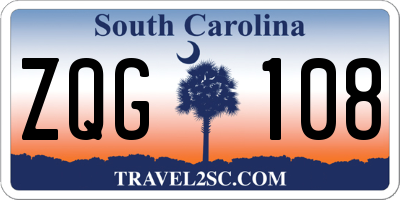 SC license plate ZQG108