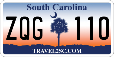 SC license plate ZQG110