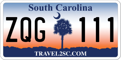 SC license plate ZQG111