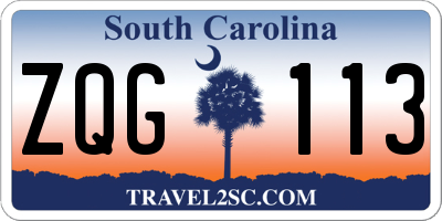 SC license plate ZQG113