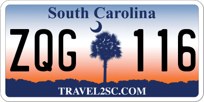 SC license plate ZQG116