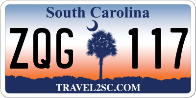 SC license plate ZQG117