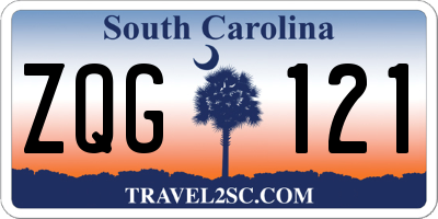 SC license plate ZQG121