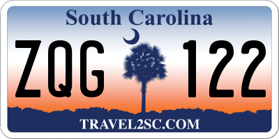 SC license plate ZQG122