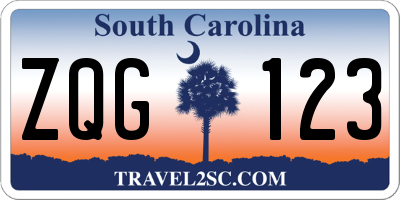 SC license plate ZQG123