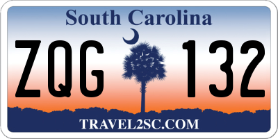 SC license plate ZQG132