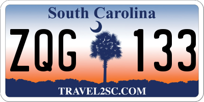 SC license plate ZQG133