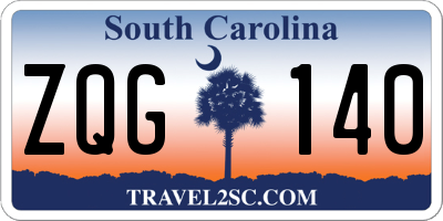 SC license plate ZQG140