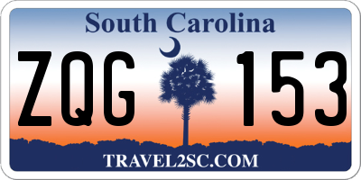 SC license plate ZQG153