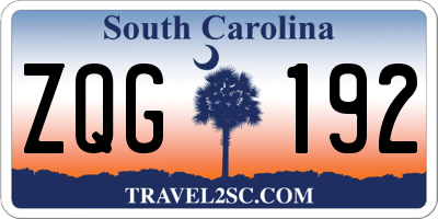 SC license plate ZQG192