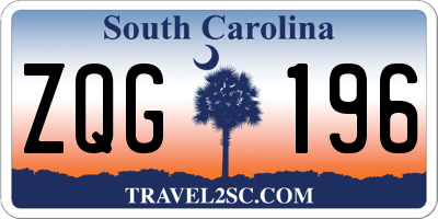 SC license plate ZQG196