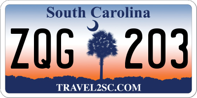 SC license plate ZQG203