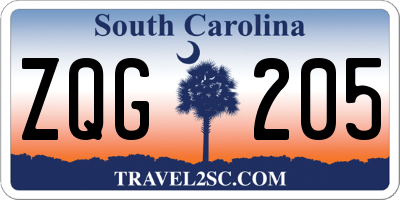 SC license plate ZQG205