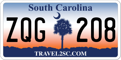 SC license plate ZQG208