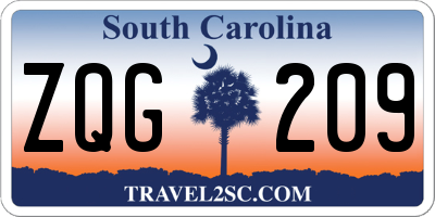 SC license plate ZQG209